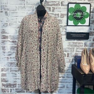 Angels Pink and Gray Floral kimono XL